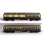 HORNBY RAKE of TWO GREAT WESTERN RAILWAY CLERESTORY COACHES  R2980